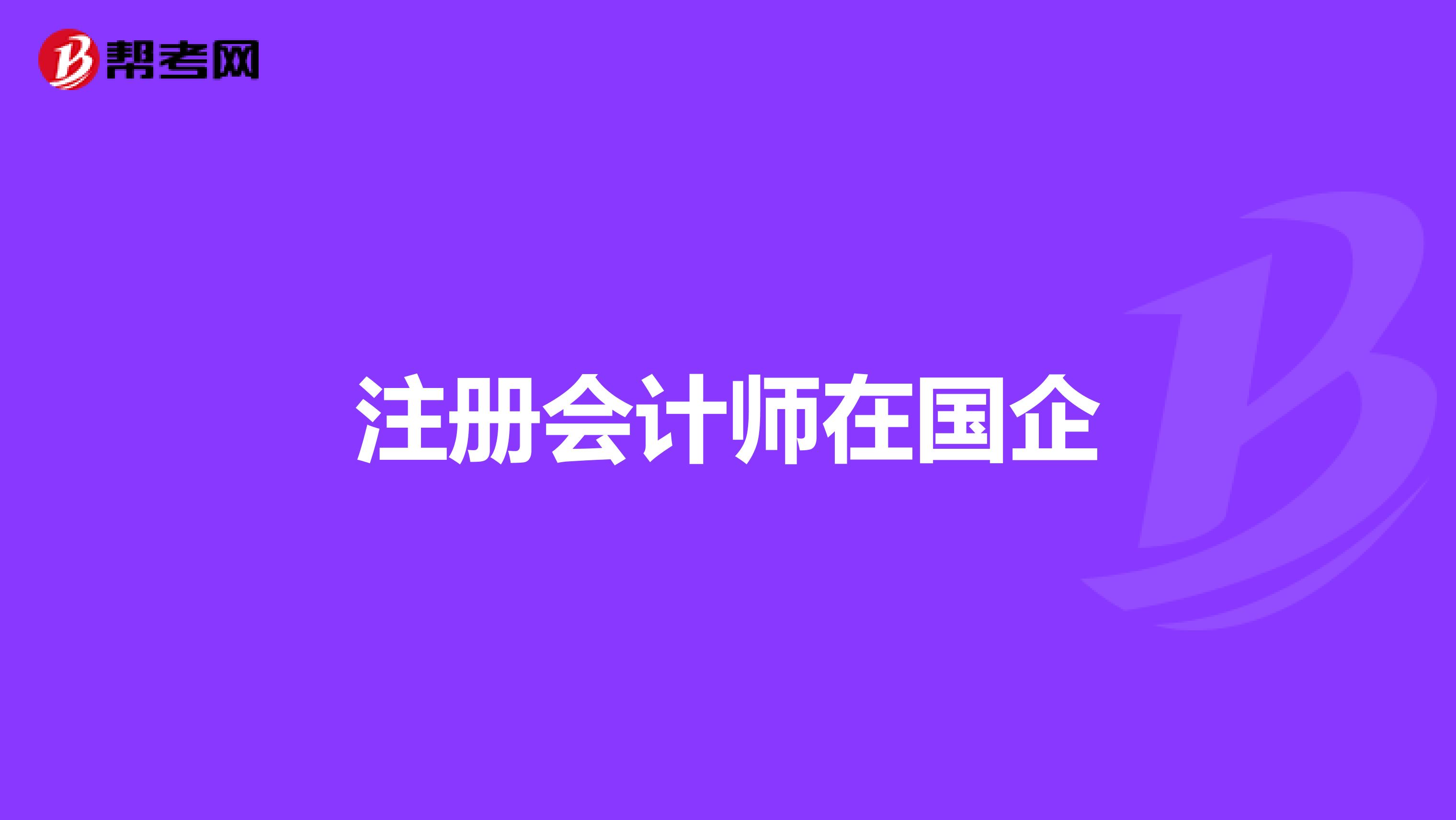 注册会计师在国企